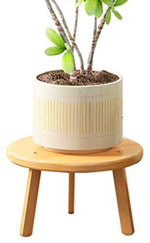 Vencede Bamboo Plant Stand, Round Flower Pot Display Stand, Bamboo Stool Display Stand, for Indoor Outdoor Home Patio Lawn Garden Balcony Organizer Planter Holder (Round)