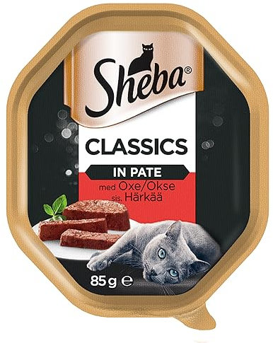 Sheba Classics mit Rindfleisch – Nassfutter für Katzen in Pastete (11 x 85g)