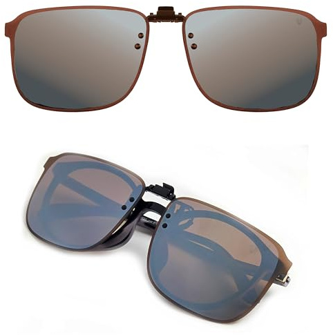 CREYESTAL Polarisiert Sonnenbrillen Aufsatz Brille, Sonnenbrille Clip, Anhebbar und Ultraleicht, Herren, Damen 100% UV400