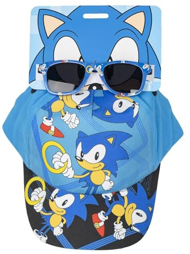 CERDÁ LIFE'S LITTLE MOMENTS Sonic UV-400 skydd solglasögon och filter kategori 3 - Sonic barnkeps med justerbart kardborreband originalprodukt designad i Spanien, Flerfärgad, Estándar
