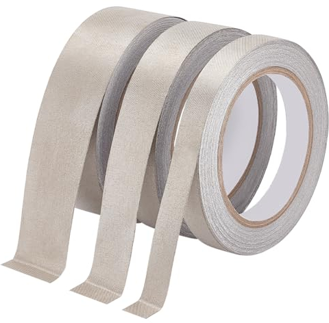 AHANDMAKER 3 rotoli di nastro adesivo Faraday doppio conduttivo per schermatura EMI LF EMF, cartello interferenza (0,6 pollici x 21,9 yard), 1 pollice x 21,9 yard, 1,4 in X21,9 yard
