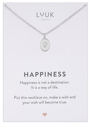 LUUK LIFESTYLE Collana con Ciondolo Medaglione del Cuore, Argento, 50cm