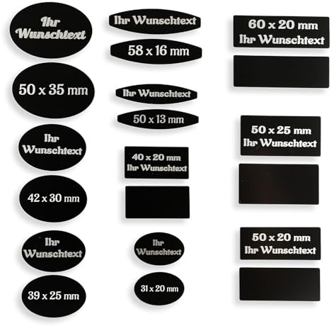 ALUMINIUMSCHILD BRIEFKASTENSCHILD KLINGELSCHILD NAMENSSCHILD TÜRSCHILD GRAVUR Name TEXT Personalisiert GRAVUR Hausnummer selbstklebend