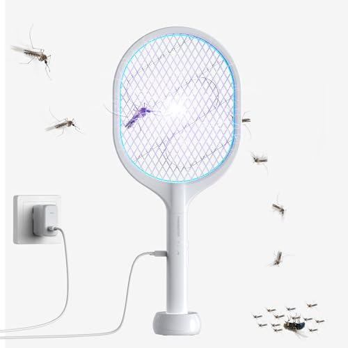 Hikemeister® Elektrisches UV-Insektenvernichter-Racket - Fliegenlampe Insektenlampe Mückenlampe Fruchtfliegen, Mücken, Wespen, Motten - Mückenlampe - Racket-UV-Lampe Mückenfänger