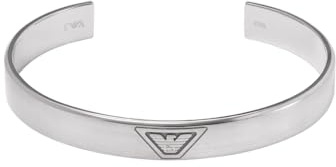 Emporio Armani Bracelet ouvert en acier inoxydable pour hommes, Argent d'ancre