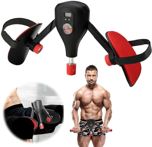 Oberschenkeltrainer Beckenbodentrainer für Männer Damen Einstellbar Winkel Stärke Beckenboden Trainingsgerät mit Beingurten Griff Beinpresse für Zuhause Beintrainer Oberschenkel, Zählbares Design