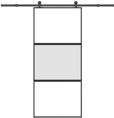 vidaXL Porte coulissante kit de quincaillerie trempé verre aluminium, porte coulissante sur rail, porte coulissante intérieure, porte coulissante de salle de bain