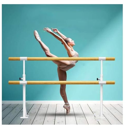 DSeenLeap Ballettstange, tragbar, freistehend, höhenverstellbar, 80–115 cm, Tanzstange für Zuhause, Stretching-Tanzstange, Ballettausrüstung (weiß, 100 cm)