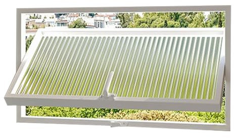 Fenêtre d'abri de jardin en alliage d'aluminium isolée rotative pour ventilation fenêtre à battant encastrée avec poignée idéale pour la cuisine, la maison, la maison de jeu, 100 x 35 cm