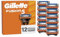 Gillette Recharges De Rasoir Fusion5 Pour Hommes, Pack De 12, AUTHENTIQUES, Cartouches Avec Bande Lubrifiante Et 5 Lames Pour Un Rasage Manuel Efficace, Compatibles Avec Les Manches De La Série Fusion