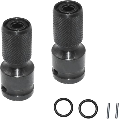 2PCS 1/2 inch Square Drive to 1/4 inch Hex Female Socket Adapter Converter Chuck Adapter, 1/2 to 1/4 Inch Hex Socket Impact Adapter for Air and Electric Impact Wrench