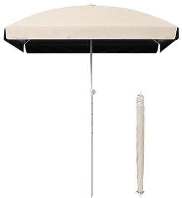 Parasol de Jardin Carré de 160cm, Parasol de Plage Extérieur Résistant Aux UV, avec Hauteur Réglable pour Terrasse, Patio, Piscine(Khaki)