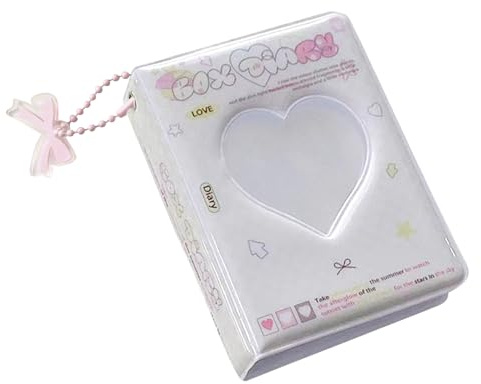 Photocard Binder - 3In Mini Heart Hollow Photo Album - Can Hold 40 Cards,Transparent Card Slots for Easy Viewing,protection of Photos from Scratches,as Star-chasing Album,daily Card Holder