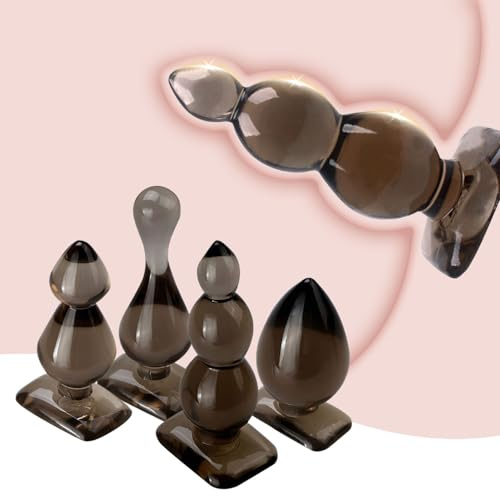 Generico X1W- Set Marrone da 4 Pezzi Plug Anale-Dilatatore Kit Di Tappi Per Esercizi Anil Facile da Trasportare e da Pulire Dildo