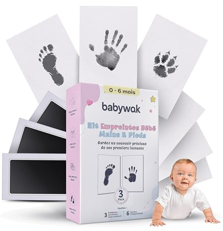 Baby Hand and Footprint Kit – Inkless Clean Touch, Non-Toxic for Newborn Skin, Keepsake for Boy or Girl, Inkless Footprint Kit for Babies, Dogs & Cats (Small (0–6 Months))