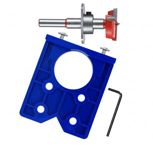 35mm Hinge Jig Drill Bits Set, Concealed Door Hinge Jig with Positioner, Alloy Steel Cutter Drill Guide for Cabinet Door Mounting, Kitchen Cupboard Hinge Installation Tools