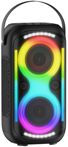 TYOTY Bluetooth Altavoz 160W Fuerte inalámbrico Boombox portátil Grande Potente bajo Profundo Sonido TWS Grandes Altavoces de Fiesta al Aire Libre con Luces led de subwoofer