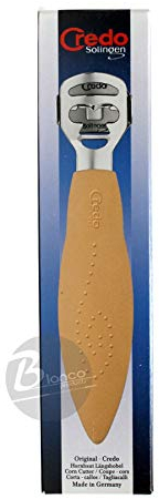 CREDO Hornhaut Längshobel Apricot mit Raspelclip und Klingenset, verchromt