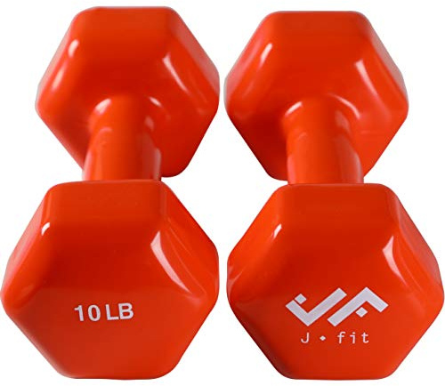 JFIT Vinyl Dumbbell (Set of 2), 10 LBS