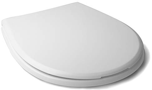 TATAY Tavoletta WC Universale Compatibile Modello Victoria | Materiale Termoplastico | Installazione Facile con Fissaggio Universale | Finitura Lucida | Forma Ovale - Modello Olympia - Bianco