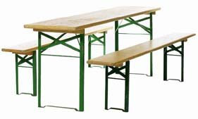 Kunibert Bierzeltgarnitur Biergartengarnitur 1 A Brauereiqualität 80er Tischbreite80cm Farbe:Orangefarben Länge 220cm