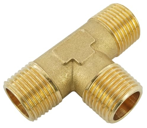 Fittingstore - T-Stück mit Außengewinde Messing-/vernickelt Fittings (R 1, Messing)
