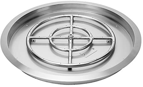 Stanbroil Quemador redondo de 31 pulgadas para propano y gas natural, inserto de acero inoxidable 304 para mesa de bricolaje, patio exterior, BTU 296,000 máx