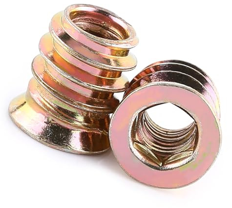 FTVOGUE 20pcs Interior Tuercas hexagonales Tornillo de cabeza Tornillo de acero al carbono Tuercas roscadas para muebles de madera(M6*13mm)
