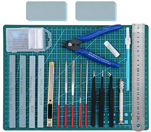 HSEAMALL 22 PCS Kit de Herramientas Modelismo,Gundam model kit Modelismo Maquetas Gunpla Fabricación Construcción de Pasatiempos Herramientas Básicas de Modelador