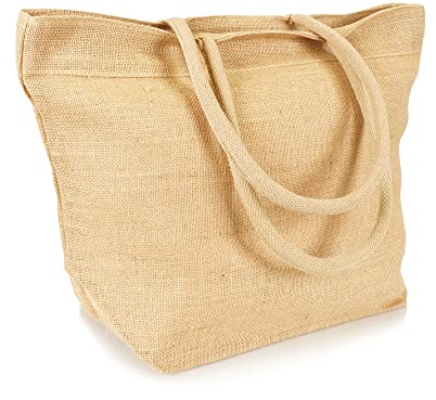 Jute statt Plastik Original | JB1415LB | Jutetasche Shopper Einkaufstasche Strandtasche Handtasche | Fair & Nachhaltig | Einkauf Shopping | 3er-Set