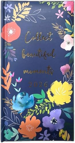 PaulStore 2026 Slim Week To View Vintage Flowers & Typo Designer Diary