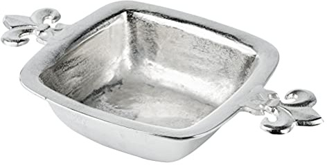 MichaelNoll Schale Lilie Dekoteller Deko Aluminium Silber - Moderne Dekoschale aus Metall - 45 oder 52 cm (45x23x7 cm)