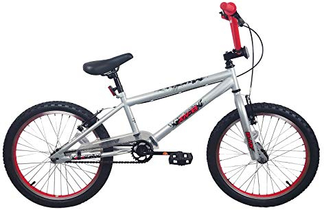 XN-8-20 Unisex Freestyle BMX Bike, 20 Wheel, 25-9T Gearing - Silver/Red