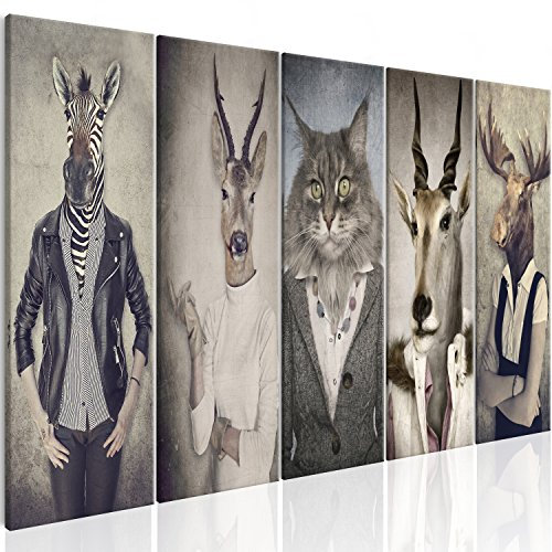 murando - Tableau Acoustique Animal 150x60 cm 5 Parties - Décoration Murale Anti-Bruit Isolation Phonique Bureau Chambre Panneau Insonorisant Impression sur Toile - Nature g-B-0041-b-m