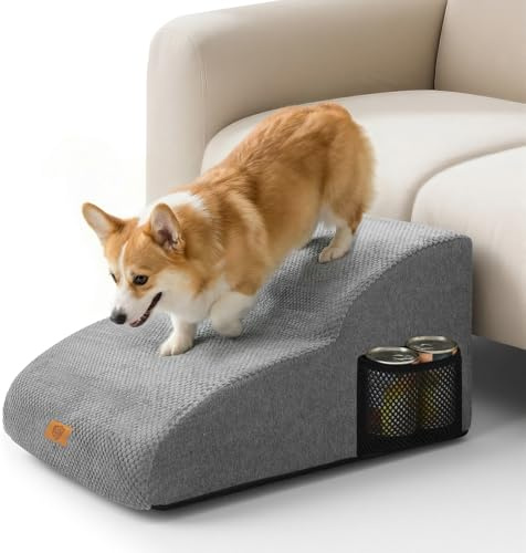 MASTERTOP Escaliers pour Chiens à 2 Marches Étendus en Mousse -Gris
