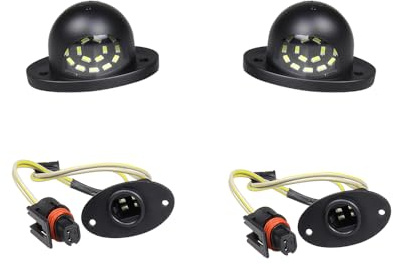 FACAILAHA LED License Plate Light Tag Lights With Socket Wiring Harness Plugs Compatible with Dodge Ram 1500 2500 3500 Pickup