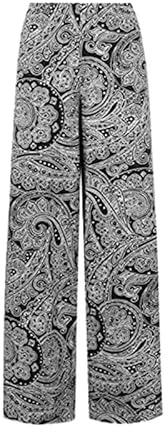 Prime fashions - Women Plain Flared Palazzo – Trousers - Wide Leg Flared Pants – Elasticated Waist – Casual Wear (24-26, Paisley)