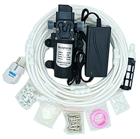 Kit de Sistema de Enfriamiento por Nebulización con Bomba, Sistema de Nebulizacion para Exteriores Terrazas Jardín Patio, Kits de Riego por Goteo para Césped, Flor, Invernadero (Size : 15m/49.2ft)
