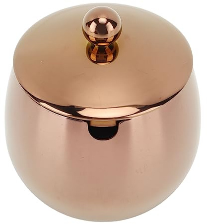 Azucarero de Acero Inoxidable, Tarro de Especias con Tapa, Plato de Azúcar Grande, Contenedor de Azúcar Pulido, Soporte de Azúcar Multifunción para Cocina, Bar, Restaurante, Perfecto(Oro rosa)