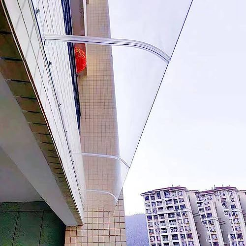Türdach Pultbogenvordach, Unsichtbares Vordach für Haustür, Hauseingang Überdachung Transparent Pultbogenvordach, Überdachung Türvordach für Draußen Balkon Fenster Sonnenschutz,50x220cm/19.69x86.61in