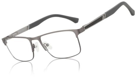 ZENOTTIC Blue Light Blocking Glasses,Reading Glasses for Men Square Metal Frame Anti-Glare Sport Computer Glasses