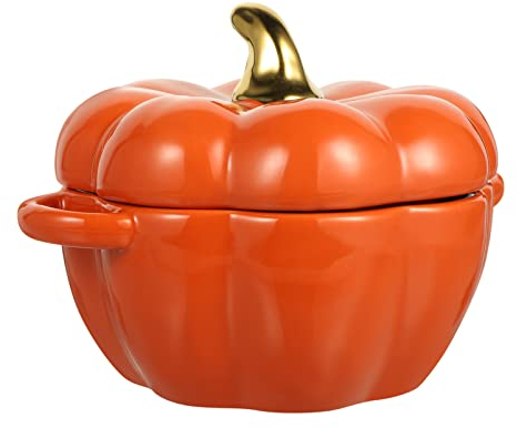 Sopera de Cerámica Con Doble Asa, Apto para Horno, Cuenco de Calabaza Con Tapa, Taza de Sopa, Cuenco de Postre para Cebolla Francesa, Cereales, Chile, Guiso, Recipiente