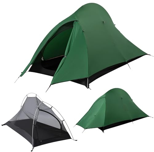 Tenda da campeggio leggera per 1 persona – Tenda impermeabile per una persona singola, tenda da campeggio ultraleggera per esterni, facile installazione per un uomo, da solo, sport, escursionismo,