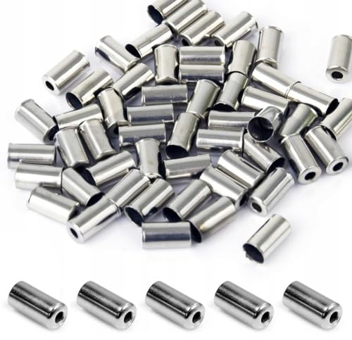SUJEBKC Silber Alloy Mountain Fahrrad Bremse Endhülsen Endkappen Hülsen,200 Stück 5mm Hülsen Bremszug Kabelendhülsen für Fahrrad Bremsseil Schaltseil