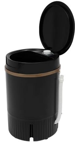 Mini Waschmaschine mit Schleuder, 4.5L Tragbare Waschautomat mit Abtropfkorb, Reisewaschmaschine, Miniwaschmaschine, Camping Mobile Waschmaschine, Toploader (Schwarz)