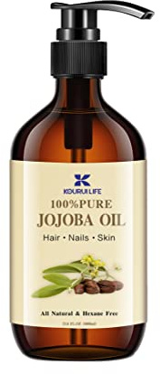 KOURUILIFE Jojoba Oil-33.8 Fl Oz（1000ml- 100% Pure and Natural - Premium Grade Oil for Skin and Hair-Cold-Pressed and Hexane-Free