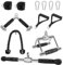 Cable Machine Attachments LAT Pull Down Accessories for Home Gym, Straight Pull Down Bar V Bar Triceps Rope Cable Pulley System LAT Pulldown Equipment (Silver)