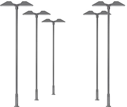 Evemodel 5 Stück Modell warm weiß Lampe Spur H0 1:87 Beleuchtung Bahnsteiglicht Straße Landschaftsbau