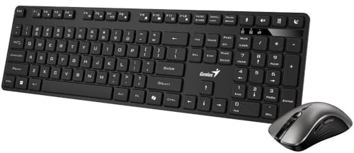 Genius KM-8216S Ensemble Clavier et Souris Silencieux avec Assistant copilote à Intelligence Artificielle, Commandes vocales