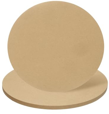sourcing map 2pcs 10 Inch Wood Circles for Crafts, 0.2 Inch Thick Unfinished Blank Wooden Rounds Slice Wooden Cutouts for Wall Hangers, Door Hangers, Sign, Painting, Christmas Decor